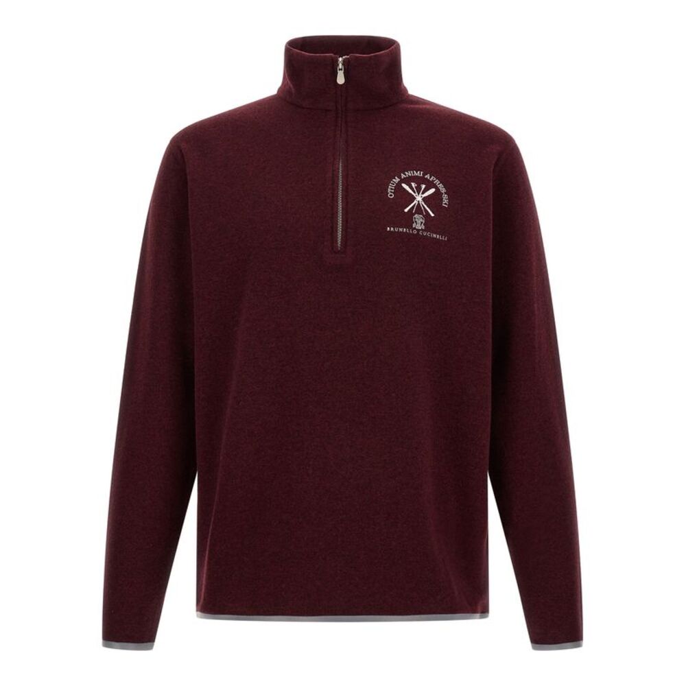 Brunello Cucinelli Bordeaux Cashmere Men's Sweatshirt
